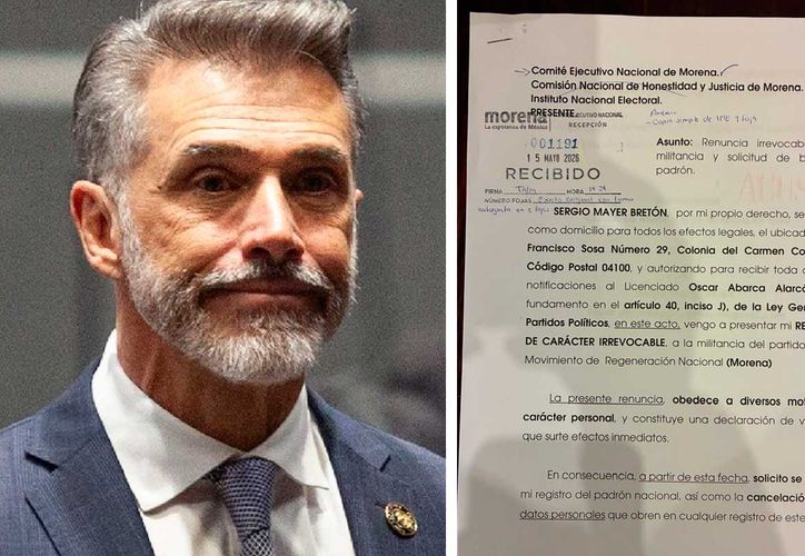 Sergio Mayer renuncia a Morena de forma irrevocable