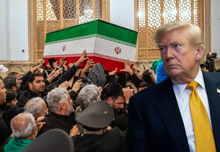 Trump amenaza a Irán tras llamados a asesinarlo en funeral de Jamenei
